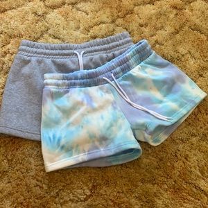 NWOT Grey and Tie Dye Shorts